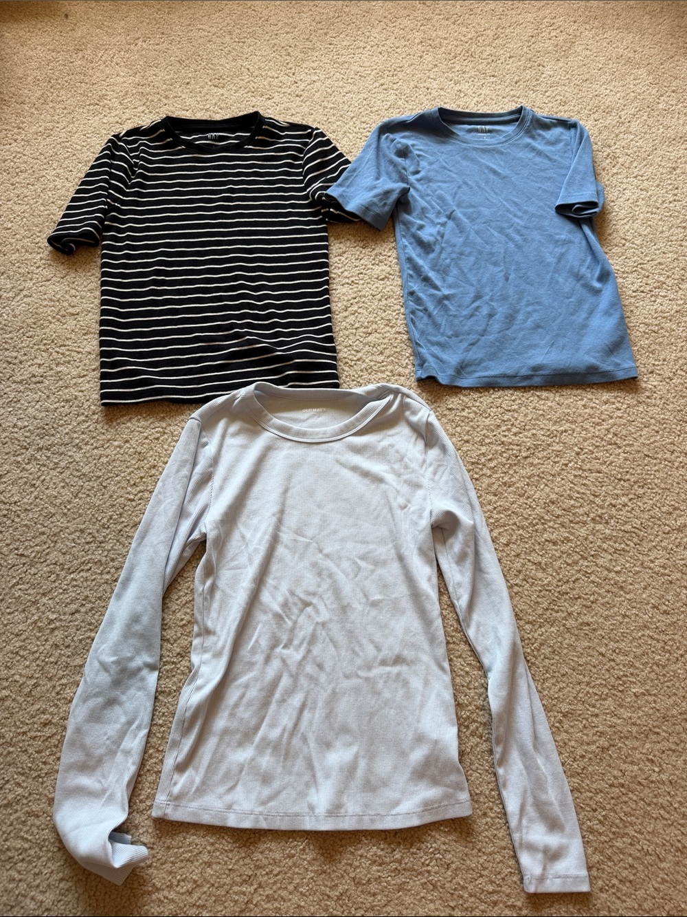 Old Navy Black & Light Blue Casual Tops Set